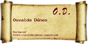Osvalda Dénes névjegykártya
